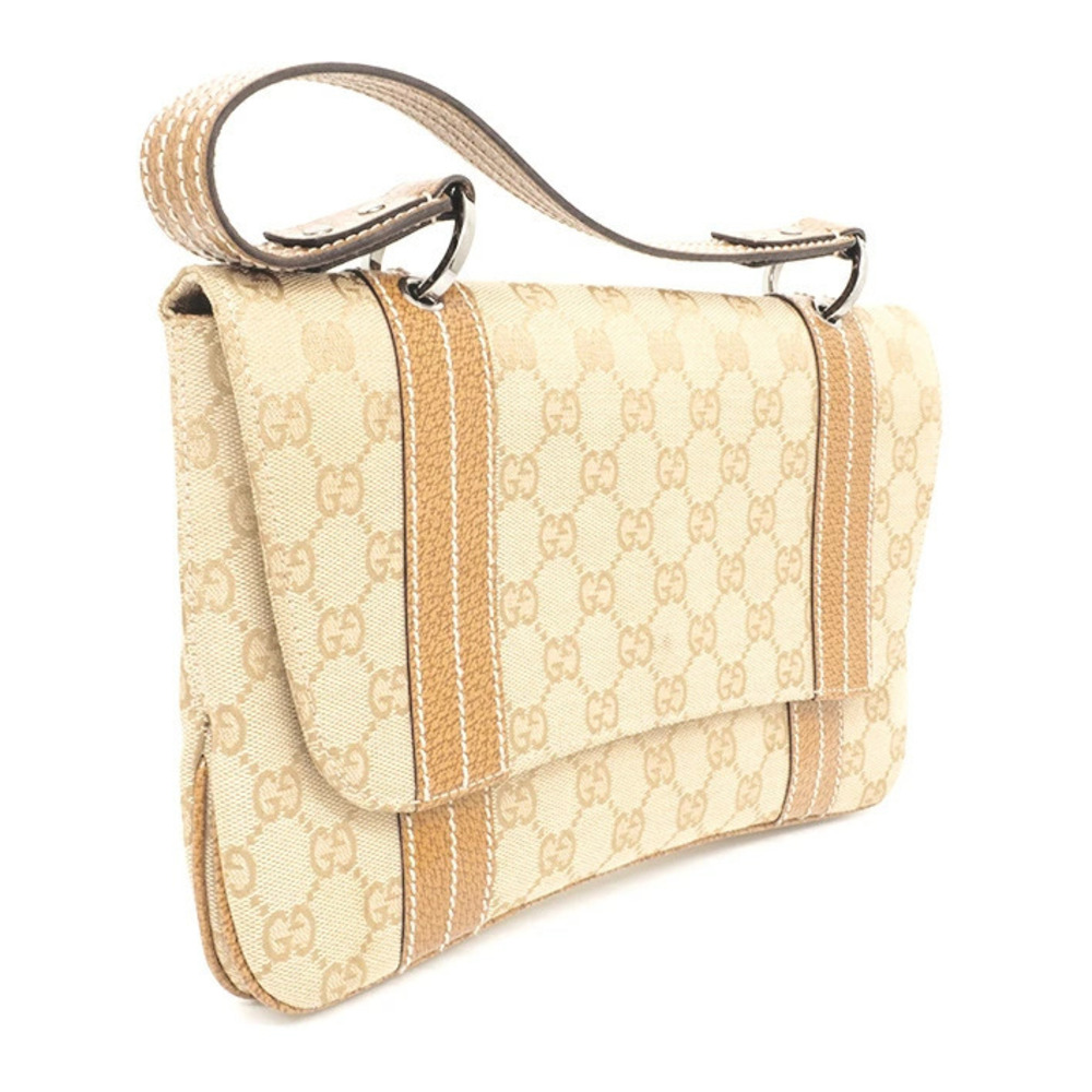 Gucci Shoulder Bag GG One Shoulder Hobo Handbag Canvas Beige - Picture 3 of 6
